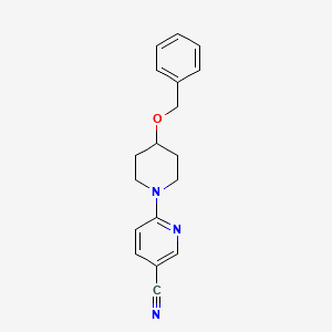 molecular formula C18H19N3O B14905798 6-(4-(Benzyloxy)piperidin-1-yl)nicotinonitrile 