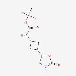 molecular formula C12H20N2O4 B14905799 tert-Butyl (rel-3-(2-oxooxazolidin-5-yl)cyclobutyl)carbamate 