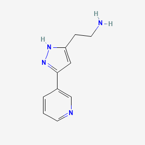 2-(3-(pyridin-3-yl)-1H-pyrazol-5-yl)ethan-1-amine