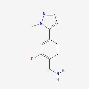 molecular formula C11H12FN3 B1490584 (2-氟-4-(1-甲基-1H-吡唑-5-基)苯基)甲胺 CAS No. 1339173-74-8