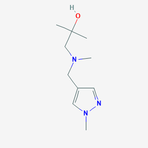 molecular formula C10H19N3O B14905860 2-Methyl-1-(methyl((1-methyl-1h-pyrazol-4-yl)methyl)amino)propan-2-ol 