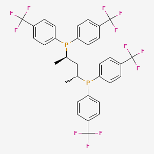 molecular formula C33H26F12P2 B14905889 (2R,4R)-Pentane-2,4-diylbis(bis(4-(trifluoromethyl)phenyl)phosphine) 