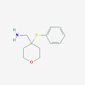 molecular formula C12H17NOS B1490589 {[4-(phenylthio)tetrahydro-2H-pyran-4-yl]methyl}amine CAS No. 1447964-77-3