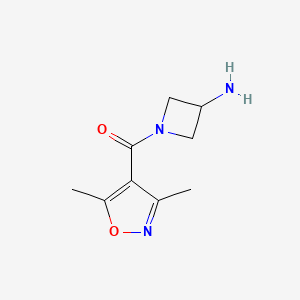 molecular formula C9H13N3O2 B1490590 (3-Aminoazetidin-1-yl)(3,5-dimethylisoxazol-4-yl)methanone CAS No. 1484332-59-3