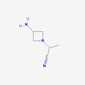 molecular formula C6H11N3 B1490591 2-(3-Aminoazetidin-1-yl)propanenitrile CAS No. 1494103-58-0