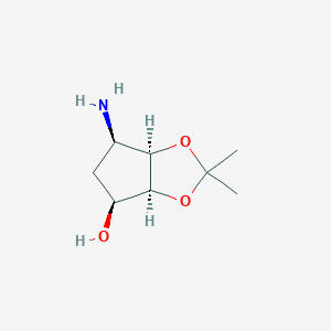 molecular formula C8H15NO3 B14906062 (3AS,4S,6R,6aR)-6-amino-2,2-dimethyltetrahydro-4H-cyclopenta[d][1,3]dioxol-4-ol 