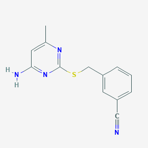 3-(((4-Amino-6-methylpyrimidin-2-yl)thio)methyl)benzonitrile