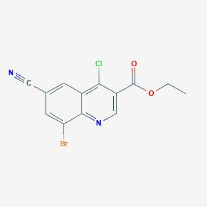 3-Quinolinecarboxylic acid, 8-bromo-4-chloro-6-cyano-, ethyl ester