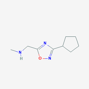 molecular formula C9H15N3O B14906222 1-(3-cyclopentyl-1,2,4-oxadiazol-5-yl)-N-methylmethanamine 