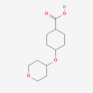 molecular formula C12H20O4 B1490626 4-(オキサン-4-イルオキシ)シクロヘキサン-1-カルボン酸 CAS No. 1558282-14-6