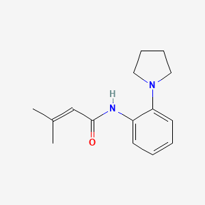 molecular formula C15H20N2O B14906266 3-Methyl-N-(2-(pyrrolidin-1-yl)phenyl)but-2-enamide 