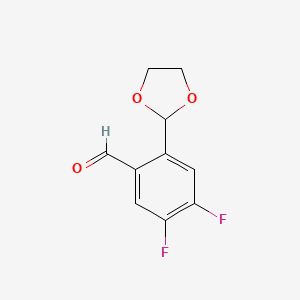 molecular formula C10H8F2O3 B14906297 2-(1,3-Dioxolan-2-yl)-4,5-difluorobenzaldehyde 