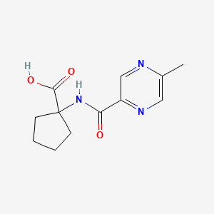 molecular formula C12H15N3O3 B14906316 1-(5-Methylpyrazine-2-carboxamido)cyclopentane-1-carboxylic acid 