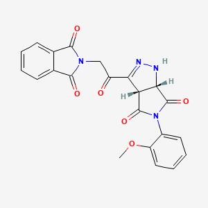 2-{2-[(3aS,6aS)-5-(2-methoxyphenyl)-4,6-dioxo-1,3a,4,5,6,6a-hexahydropyrrolo[3,4-c]pyrazol-3-yl]-2-oxoethyl}-1H-isoindole-1,3(2H)-dione