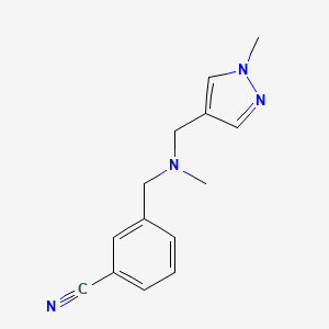 3-((Methyl((1-methyl-1h-pyrazol-4-yl)methyl)amino)methyl)benzonitrile