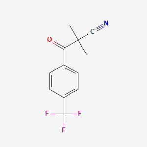 2,2-Dimethyl-3-oxo-3-(4-(trifluoromethyl)phenyl)propanenitrile