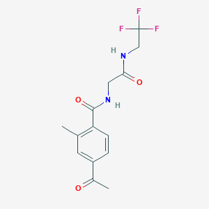 4-Acetyl-2-methyl-N-(2-oxo-2-((2,2,2-trifluoroethyl)amino)ethyl)benzamide