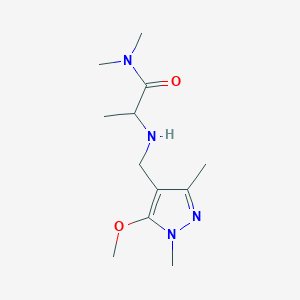 molecular formula C12H22N4O2 B14906422 2-(((5-Methoxy-1,3-dimethyl-1h-pyrazol-4-yl)methyl)amino)-N,N-dimethylpropanamide 