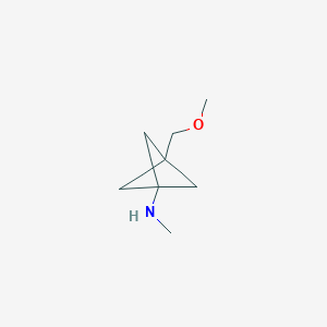 molecular formula C8H15NO B14906425 3-(Methoxymethyl)-N-methylbicyclo[1.1.1]pentan-1-amine 