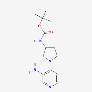 molecular formula C14H22N4O2 B1490648 Tert-butyl 1-(3-aminopyridin-4-yl)pyrrolidin-3-ylcarbamate CAS No. 1052705-58-4