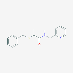 2-benzylsulfanyl-N-(pyridin-2-ylmethyl)propanamide