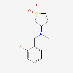 molecular formula C12H16BrNO2S B14906488 3-((2-Bromobenzyl)(methyl)amino)tetrahydrothiophene 1,1-dioxide 