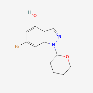 molecular formula C12H13BrN2O2 B14906507 6-Bromo-1-(tetrahydro-2H-pyran-2-yl)-1H-indazol-4-ol 