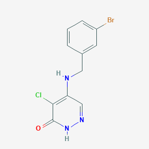 molecular formula C11H9BrClN3O B14906517 5-((3-Bromobenzyl)amino)-4-chloropyridazin-3(2h)-one 