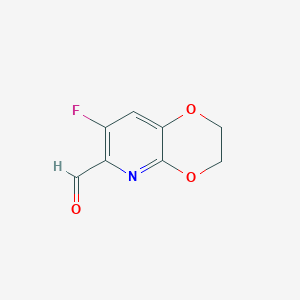 molecular formula C8H6FNO3 B14906559 7-Fluoro-2,3-dihydro-[1,4]dioxino[2,3-b]pyridine-6-carbaldehyde 