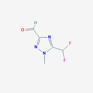 molecular formula C5H5F2N3O B1490657 5-(Difluoromethyl)-1-methyl-1H-1,2,4-triazole-3-carbaldehyde CAS No. 1353503-95-3