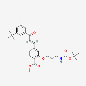 Methyl (E)-2-(3-((tert-butoxycarbonyl)amino)propoxy)-4-(3-(3,5-di-tert-butylphenyl)-3-oxoprop-1-en-1-yl)benzoate