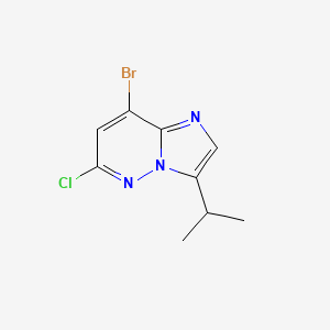 molecular formula C9H9BrClN3 B14906596 8-Bromo-6-chloro-3-isopropylimidazo[1,2-b]pyridazine 