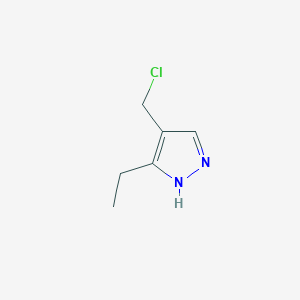 molecular formula C6H9ClN2 B1490666 4-(氯甲基)-5-乙基-1H-吡唑 CAS No. 1881229-51-1