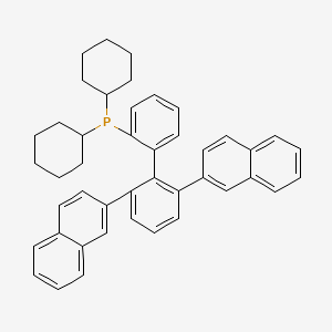 molecular formula C44H43P B14906687 Dicyclohexyl(2',6'-di(naphthalen-2-yl)-[1,1'-biphenyl]-2-yl)phosphane 