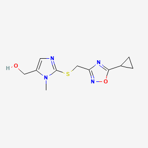 (2-(((5-Cyclopropyl-1,2,4-oxadiazol-3-yl)methyl)thio)-1-methyl-1h-imidazol-5-yl)methanol