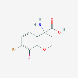 molecular formula C10H9BrFNO3 B14906733 4-Amino-7-bromo-8-fluorochroman-4-carboxylic acid 