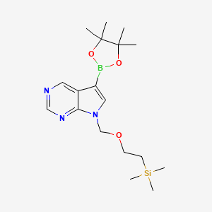 5-(4,4,5,5-Tetramethyl-1,3,2-dioxaborolan-2-yl)-7-((2-(trimethylsilyl)ethoxy)methyl)-7H-pyrrolo[2,3-d]pyrimidine