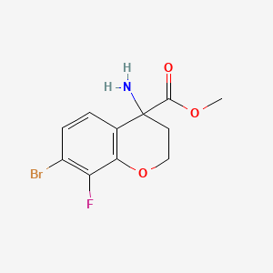 molecular formula C11H11BrFNO3 B14906781 Methyl 4-amino-7-bromo-8-fluorochromane-4-carboxylate 