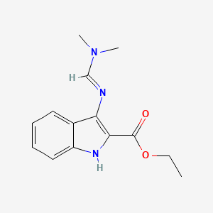 molecular formula C14H17N3O2 B14906802 3-(Dimethylamino-methyleneamino)-1H-indole-2-carboxylic acid ethyl ester 