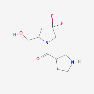 molecular formula C10H16F2N2O2 B1490681 (4,4-Difluoro-2-(hydroxymethyl)pyrrolidin-1-yl)(pyrrolidin-3-yl)methanone CAS No. 2098133-12-9