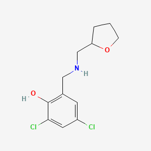 molecular formula C12H15Cl2NO2 B14906839 2,4-Dichloro-6-((((tetrahydrofuran-2-yl)methyl)amino)methyl)phenol 