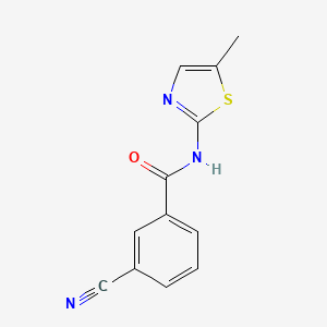 molecular formula C12H9N3OS B14906850 3-Cyano-N-(5-methylthiazol-2-yl)benzamide 