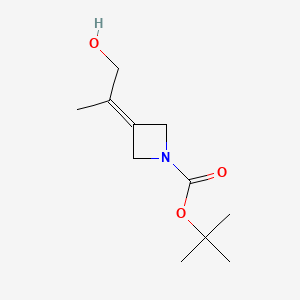 molecular formula C11H19NO3 B14906856 tert-Butyl 3-(1-hydroxypropan-2-ylidene)azetidine-1-carboxylate 