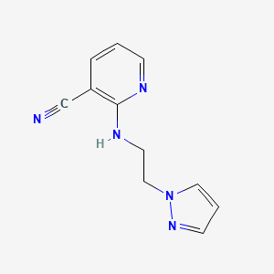 molecular formula C11H11N5 B14906866 2-((2-(1h-Pyrazol-1-yl)ethyl)amino)nicotinonitrile 