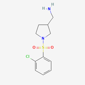 molecular formula C11H15ClN2O2S B14906916 (1-((2-Chlorophenyl)sulfonyl)pyrrolidin-3-yl)methanamine 