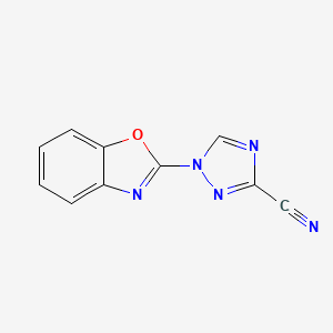 molecular formula C10H5N5O B14906946 1-(Benzo[d]oxazol-2-yl)-1h-1,2,4-triazole-3-carbonitrile 