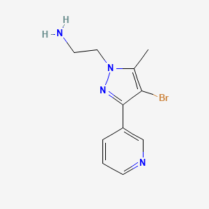 molecular formula C11H13BrN4 B1490697 2-(4-bromo-5-methyl-3-(pyridin-3-yl)-1H-pyrazol-1-yl)ethan-1-amine CAS No. 1515278-89-3