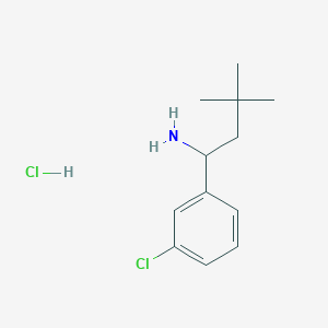 molecular formula C12H19Cl2N B1490699 1-(3-Chlorophenyl)-3,3-dimethylbutan-1-amine hydrochloride CAS No. 2098024-97-4
