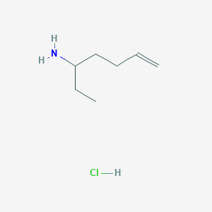 molecular formula C7H16ClN B1490700 Hept-6-en-3-amine hydrochloride CAS No. 882855-02-9