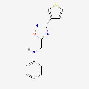 molecular formula C13H11N3OS B14907005 n-((3-(Thiophen-3-yl)-1,2,4-oxadiazol-5-yl)methyl)aniline 